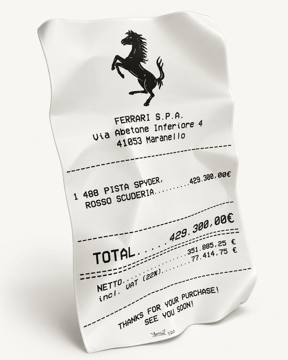FERRARI RECEIPT (DIRTY) - MAUHK