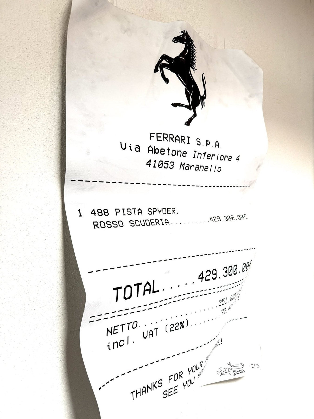 FERRARI RECEIPT (DIRTY) - MAUHK