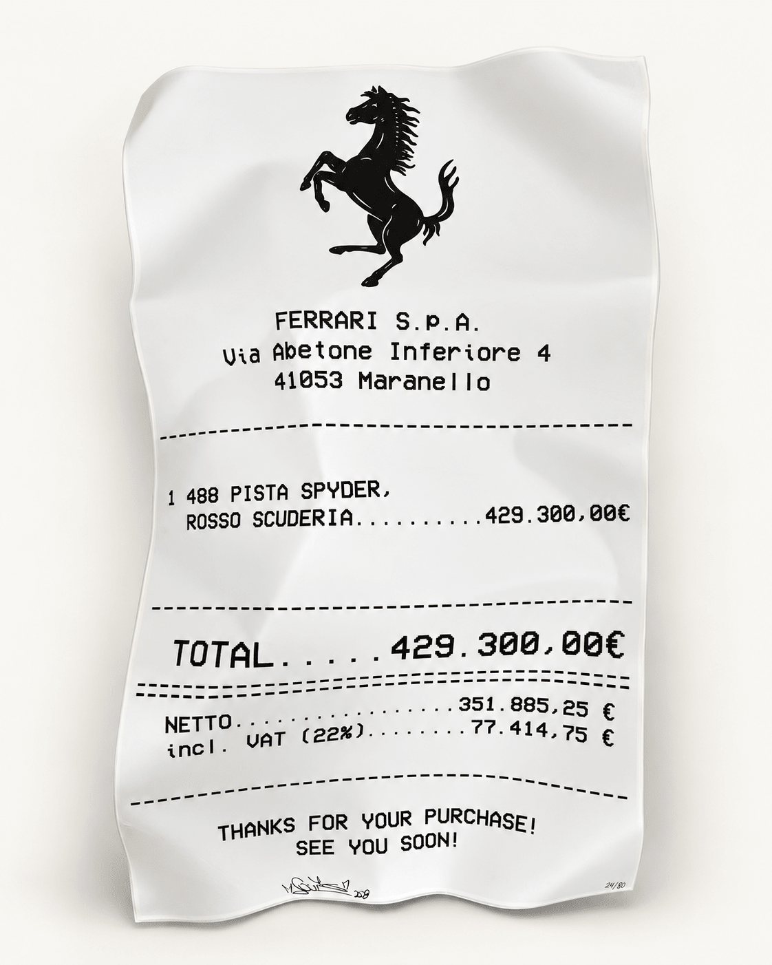 FERRARI RECEIPT (DIRTY) - MAUHK