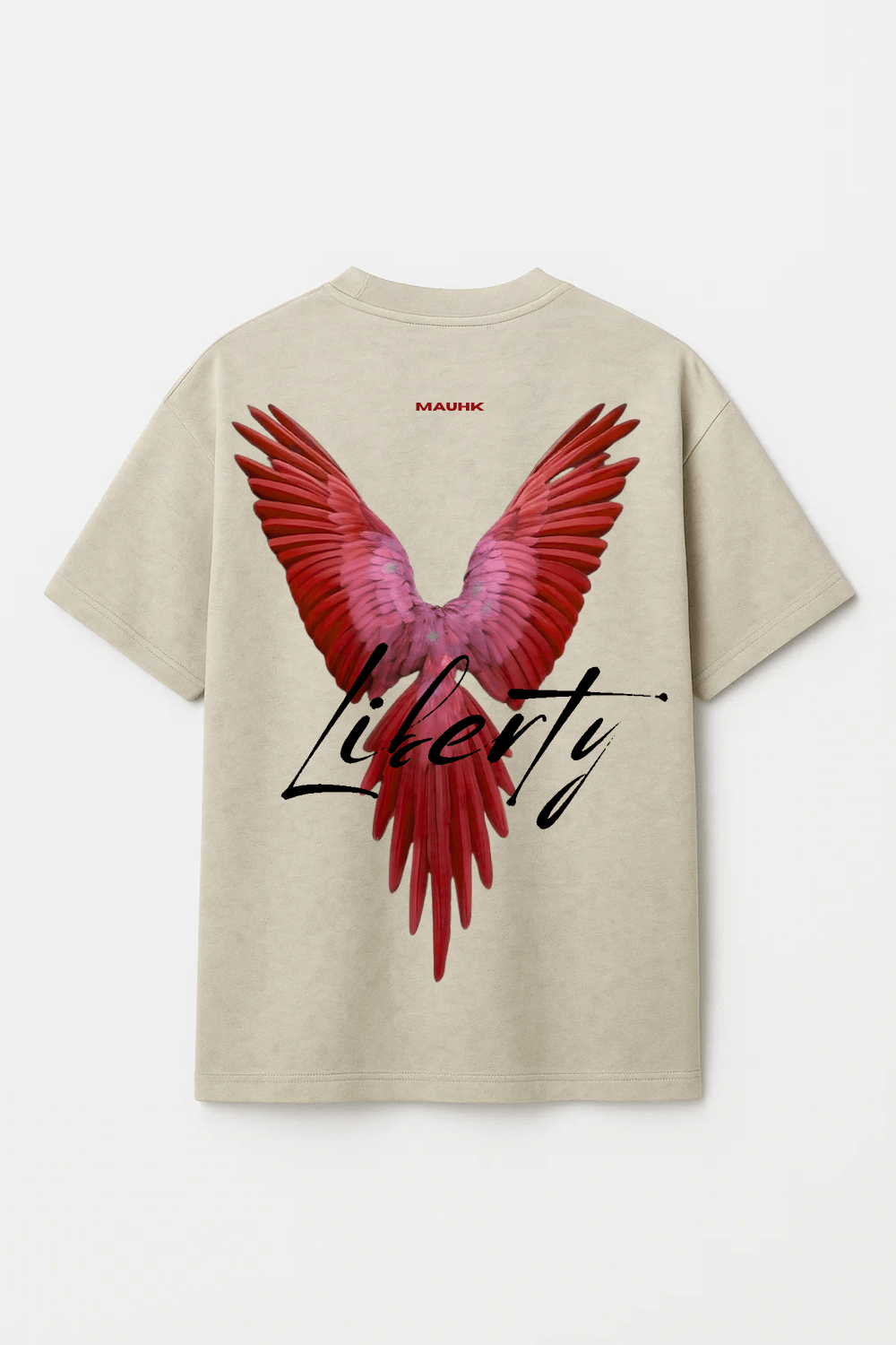 🕊️ LIBERTY Oversized Tee – Oatmeal Gray | Ultra Heavy Cotton - Mijn winkel